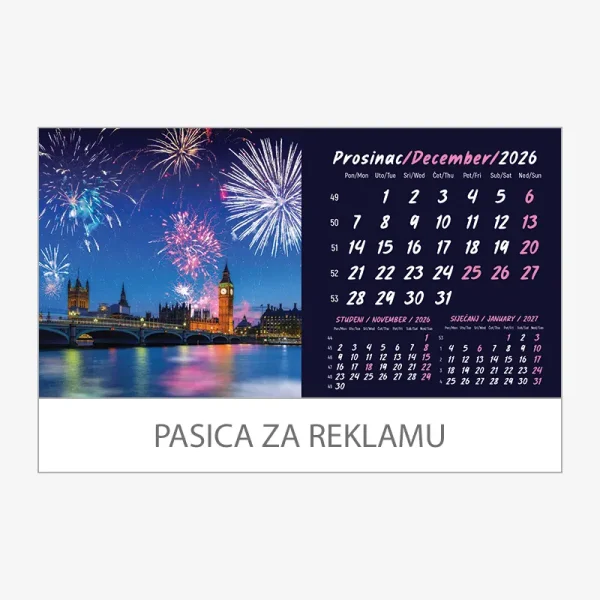 Stolni kalendar obostrani 2026 – prosinac