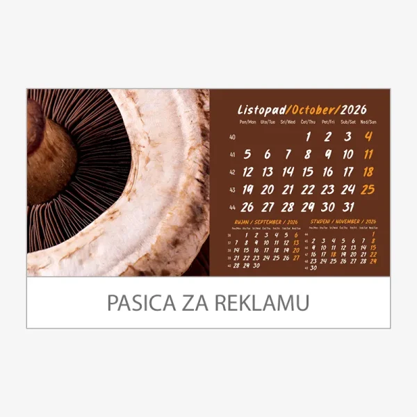 Stolni kalendar obostrani 2026 – listopad