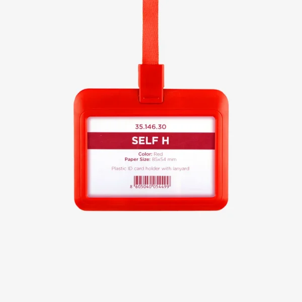 Uložak za ID karticu s trakicom Self H - crveni