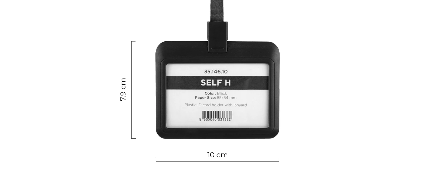 Uložak za ID karticu s trakicom Self H - dimenzije