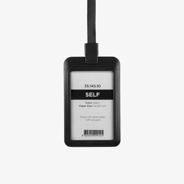Uložak za ID karticu s trakicom Self - crni
