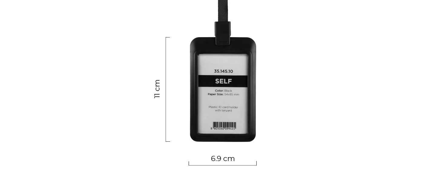 Uložak za ID karticu s trakicom Self - dimenzije