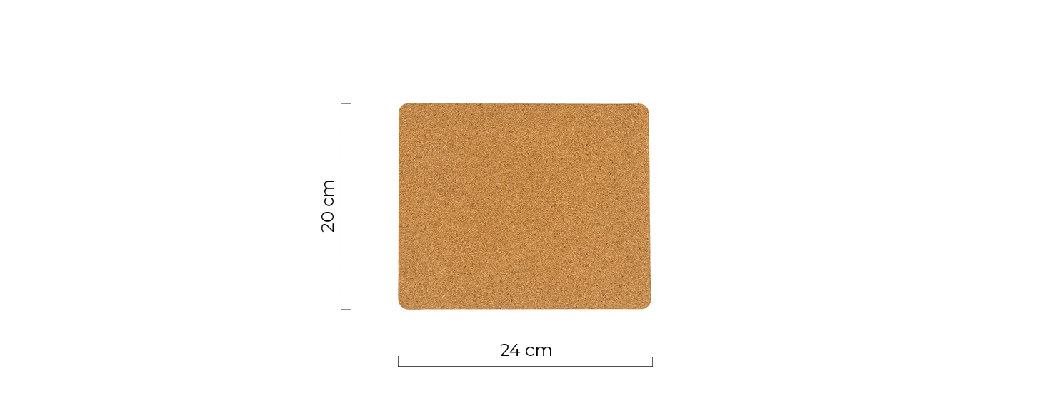 Podloga za miš Cork pad - dimenzije